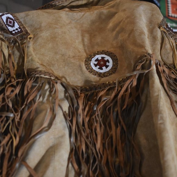 Scully Western Leather Fringed and beaded decorations on Men's XL Jacket - Picture 10 of 16